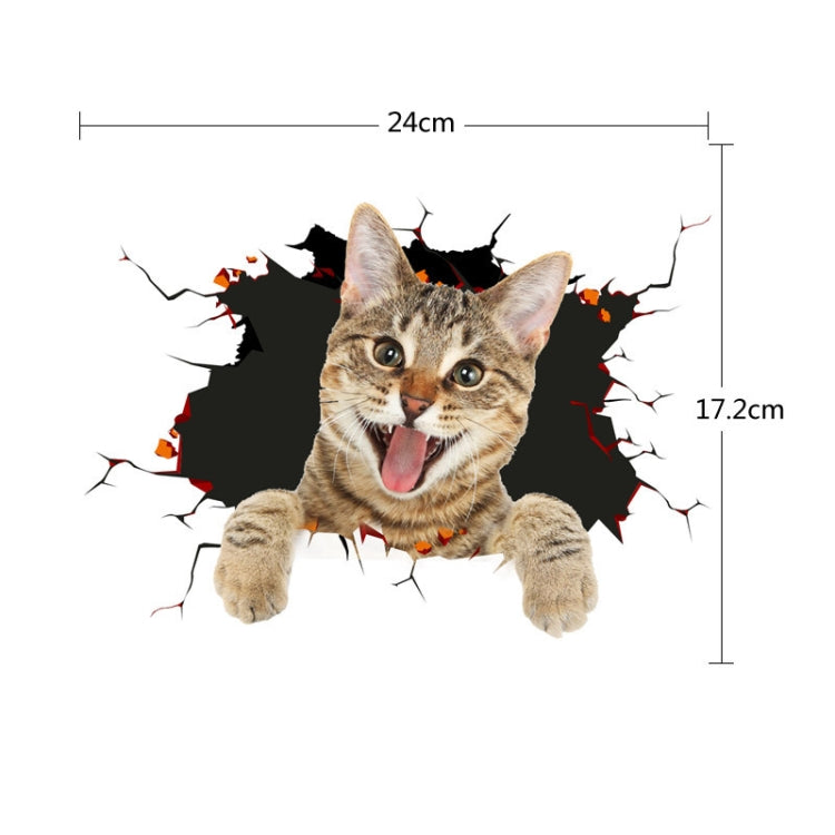 4 PCS 3D Simulation Animal Personality Car Stickers Glass Car Door Scratches Decorative Occlusion Stickers(Cat Style 2) by buy2fix
