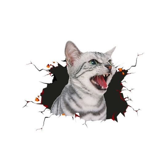 4 pièces autocollants de voiture de personnalité animale de simulation 3D rayures de porte de voiture en verre autocollants d'occlusion décoratifs (style de chat 4)