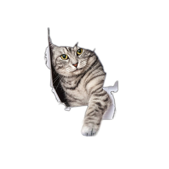 4 pièces autocollants de voiture de personnalité animale de simulation 3D rayures de porte de voiture en verre autocollants d'occlusion décoratifs (style de chat 5)