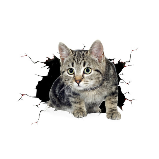 4 pièces autocollants de voiture de personnalité animale de simulation 3D rayures de porte de voiture en verre autocollants d'occlusion décoratifs (style de chat 6)