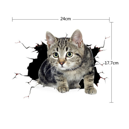 4 PCS 3D Simulation Animal Personality Car Stickers Glass Car Door Scratches Decorative Occlusion Stickers(Cat Style 6) - 3D Creative Stickers by buy2fix | Online Shopping UK | buy2fix