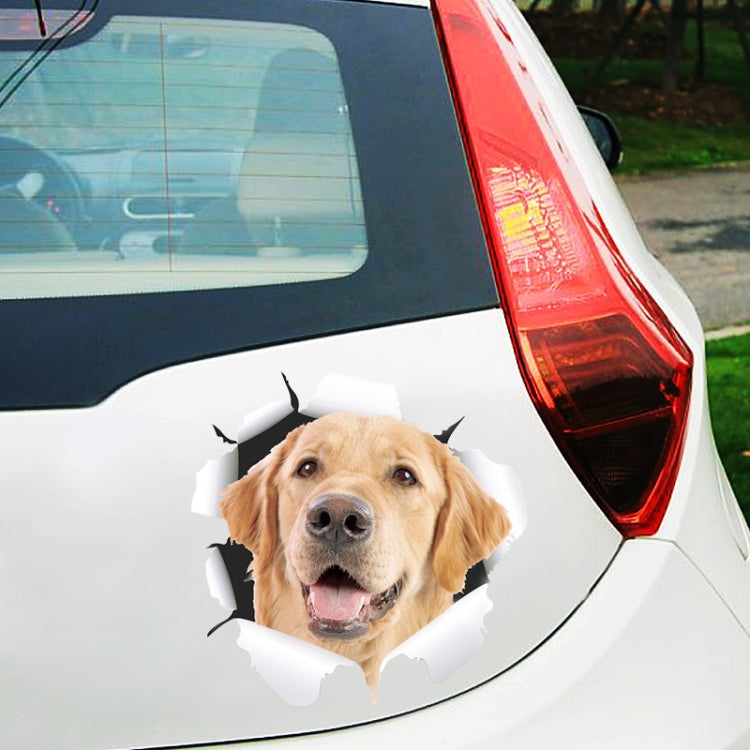 4 PCS 3D Simulation Animal Personality Car Stickers Glass Car Door Scratches Decorative Occlusion Stickers(Dog Head) - 3D Creative Stickers by buy2fix | Online Shopping UK | buy2fix