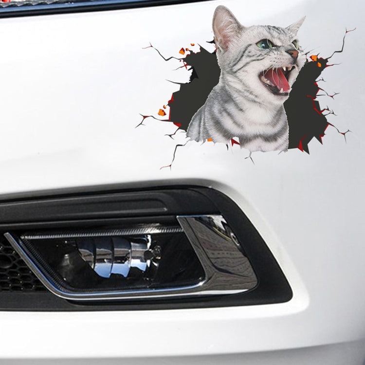4 PCS 3D Simulation Animal Personality Car Stickers Glass Car Door Scratches Decorative Occlusion Stickers(Cat Style 4) by buy2fix