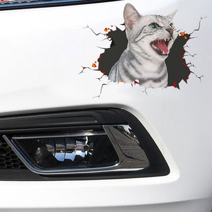4 PCS 3D Simulation Animal Personality Car Stickers Glass Car Door Scratches Decorative Occlusion Stickers(Cat Style 4) by buy2fix