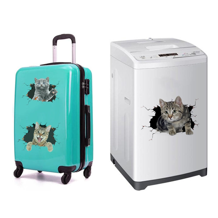 4 PCS 3D Simulation Animal Personality Car Stickers Glass Car Door Scratches Decorative Occlusion Stickers(Cat Style 4) by buy2fix