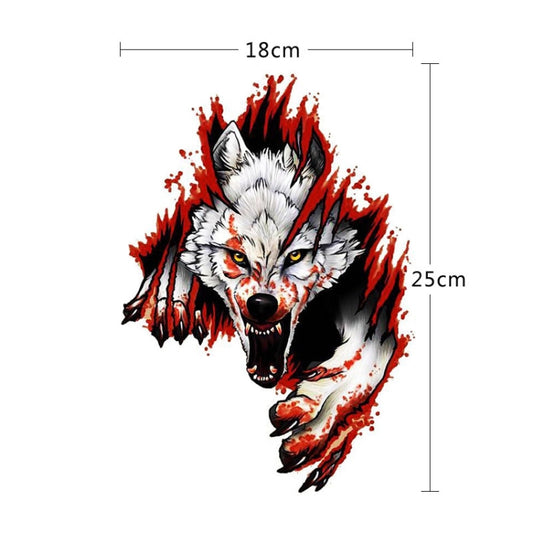 3D Realistic Wolf Head Hood Door Car Body Decoration Stickers Scratches Cover Waterproof Car Stickers(Wolf Head Right) - 3D Creative Stickers by buy2fix | Online Shopping UK | buy2fix