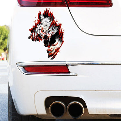 3D Realistic Wolf Head Hood Door Car Body Decoration Stickers Scratches Cover Waterproof Car Stickers(Wolf Head Left) - 3D Creative Stickers by buy2fix | Online Shopping UK | buy2fix