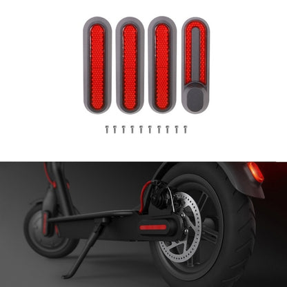 Electric Scooter Wheel Four-way Side Decorative Cover With Reflective Strips & Screws For Xiaomi Mijia 1S / Pro 2(Red) - Accessories & Parts by buy2fix | Online Shopping UK | buy2fix