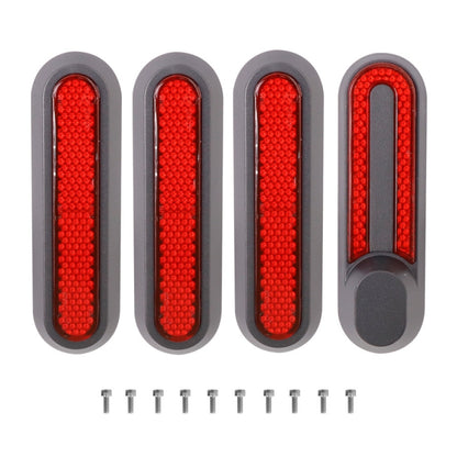 Electric Scooter Wheel Four-way Side Decorative Cover With Reflective Strips & Screws For Xiaomi Mijia 1S / Pro 2(Red) - Accessories & Parts by buy2fix | Online Shopping UK | buy2fix
