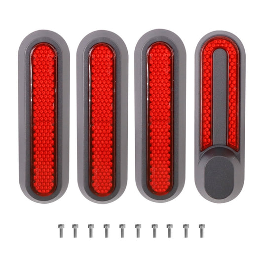 Electric Scooter Wheel Four-way Side Decorative Cover With Reflective Strips & Screws For Xiaomi Mijia 1S / Pro 2(Red) - Accessories & Parts by buy2fix | Online Shopping UK | buy2fix