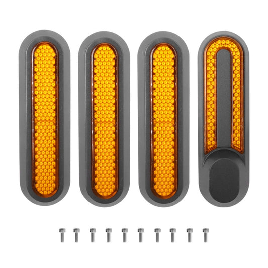 Electric Scooter Wheel Four-way Side Decorative Cover With Reflective Strips & Screws For Xiaomi Mijia 1S / Pro 2(Yellow) - Accessories & Parts by buy2fix | Online Shopping UK | buy2fix