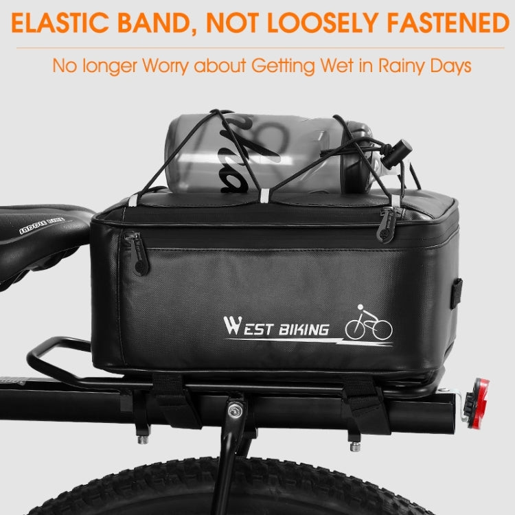 WEST BIKING Electric Bike Back Seat Driving Bag Mountain Bike Riding Waterproof Storage Bag(Black) by WEST BIKING