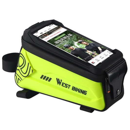 WEST BIKING 2.5L Bicycle Front Beam Mobile Phone Touch Screen Hard Shell Bag(Fluorescent Yellow) by WEST BIKING