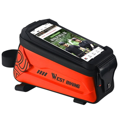 WEST BIKING 2.5L Bicycle Front Beam Mobile Phone Touch Screen Hard Shell Bag(Orange) by WEST BIKING