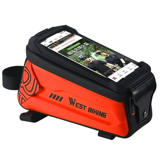 WEST BIKING 2.5L Bicycle Front Beam Mobile Phone Touch Screen Hard Shell Bag(Orange) by WEST BIKING