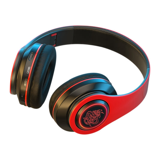 B39 Wireless Bluetooth Headset Subwoofer With Breathing Light Support TF Card(Red Black) - Headset & Headphone by buy2fix | Online Shopping UK | buy2fix