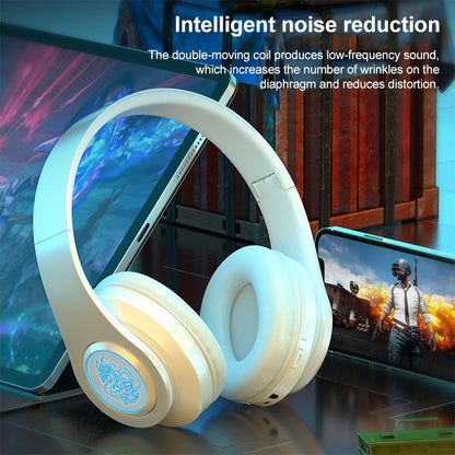 B39 Wireless Bluetooth Headset Subwoofer With Breathing Light Support TF Card(White) - Headset & Headphone by buy2fix | Online Shopping UK | buy2fix