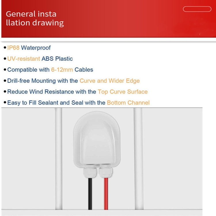 Solar Photovoltaic Plastic Bracket ABS Photovoltaic Car Roof Waterproof Junction Box(White) by buy2fix