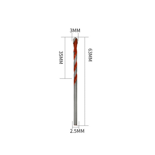 Ceramic Triangle Handle Metal Flashlight Drill Bit, Size: 3mm - Drill & Drill Bits by buy2fix | Online Shopping UK | buy2fix