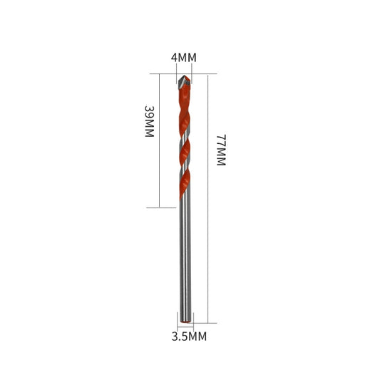 Ceramic Triangle Handle Metal Flashlight Drill Bit, Size: 4mm - Drill & Drill Bits by buy2fix | Online Shopping UK | buy2fix