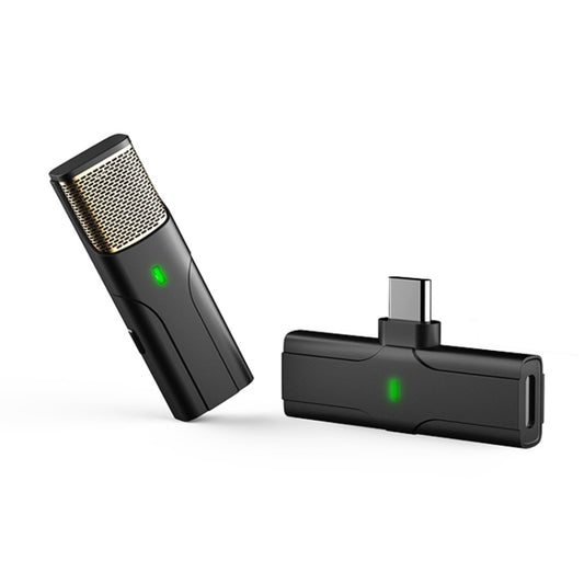 DS01 Outdoor Live Collar Microphone Collar Interview Recording Noise Reduction Wireless Microphone, Specification: Type-C / USB-C (Black) - Microphone by buy2fix | Online Shopping UK | buy2fix