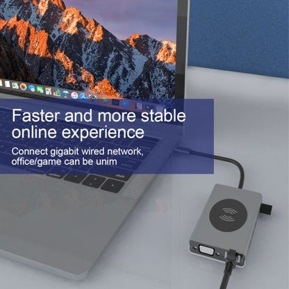 BX15W USB HUB Type-C Docking Station with Wireless Charge Function(15 in 1) by buy2fix