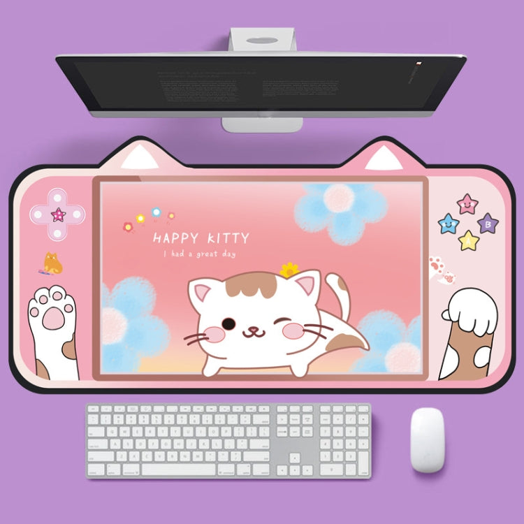 400 x 800 x 2mm Cute Cat Ear Computer Keyboard Desk Pad Mouse Pad(3) by buy2fix
