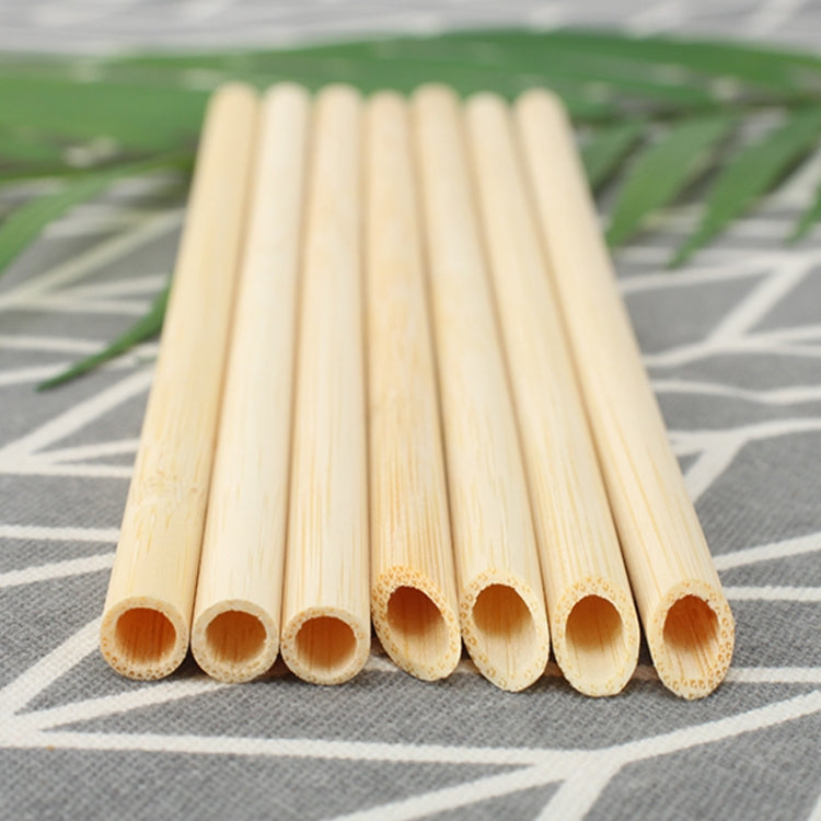 10 PCS Juice Coffee Pearl Milk Tea Natural Degradable Bamboo Straw, Style: 20cm Flat - Cutlery Sets by buy2fix | Online Shopping UK | buy2fix