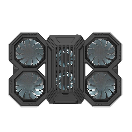 F12 6 Fans USB Semiconductor Computer Radiator Notebook Stand with Phone Holder, Colour: Blue Light - Cooling Pads by buy2fix | Online Shopping UK | buy2fix