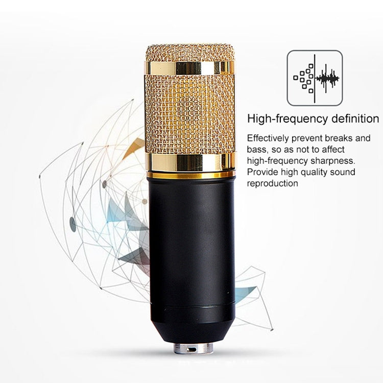 BM800 Condenser Microphone Set With USB Sound Card(Black And  Golden Net) - Microphone by buy2fix | Online Shopping UK | buy2fix