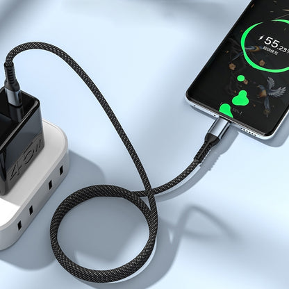 1m 100W PD Fast Charge Type-C Male to Male Data Sync Charging Braided Cable by buy2fix