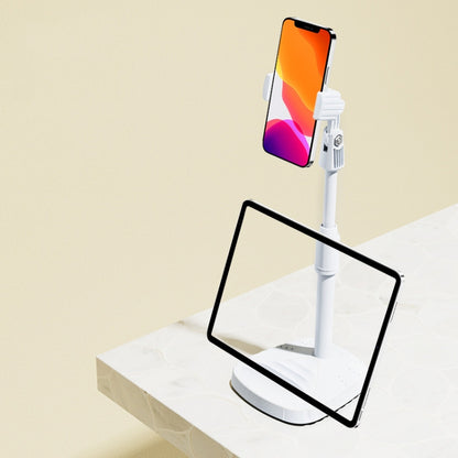 B7 Volcano Telescopic Live Bracket Tablet Phone Dual-Use Stand(Icon White) - Stand by buy2fix | Online Shopping UK | buy2fix