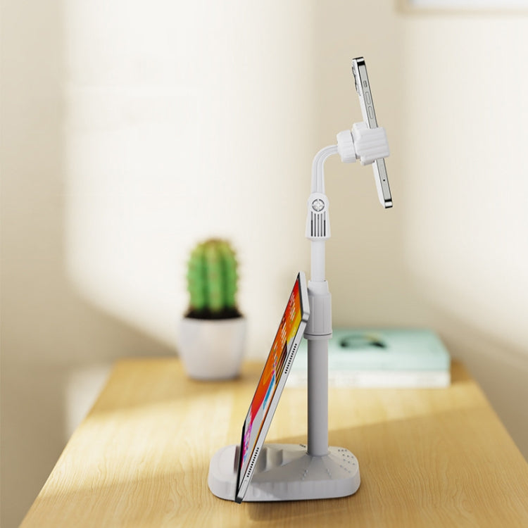 B7 Volcano Telescopic Live Bracket Tablet Phone Dual-Use Stand(Icon White) - Stand by buy2fix | Online Shopping UK | buy2fix