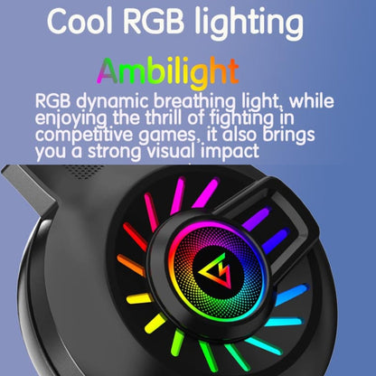 FOREV G97 RGB Luminous Wired Game Headset with Mic, Spec: 7.1 Channel (Black) by buy2fix