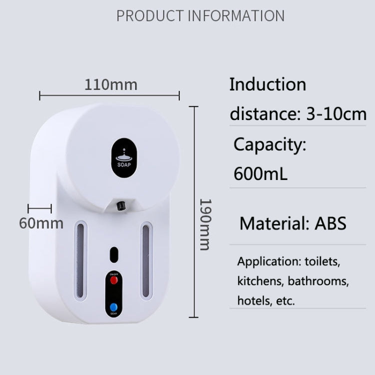 KLC-600 Automatic Induction Soap Dispenser Foam Hand Washing Device, Style: Charging Spray Version - Soap Dispenser by buy2fix | Online Shopping UK | buy2fix