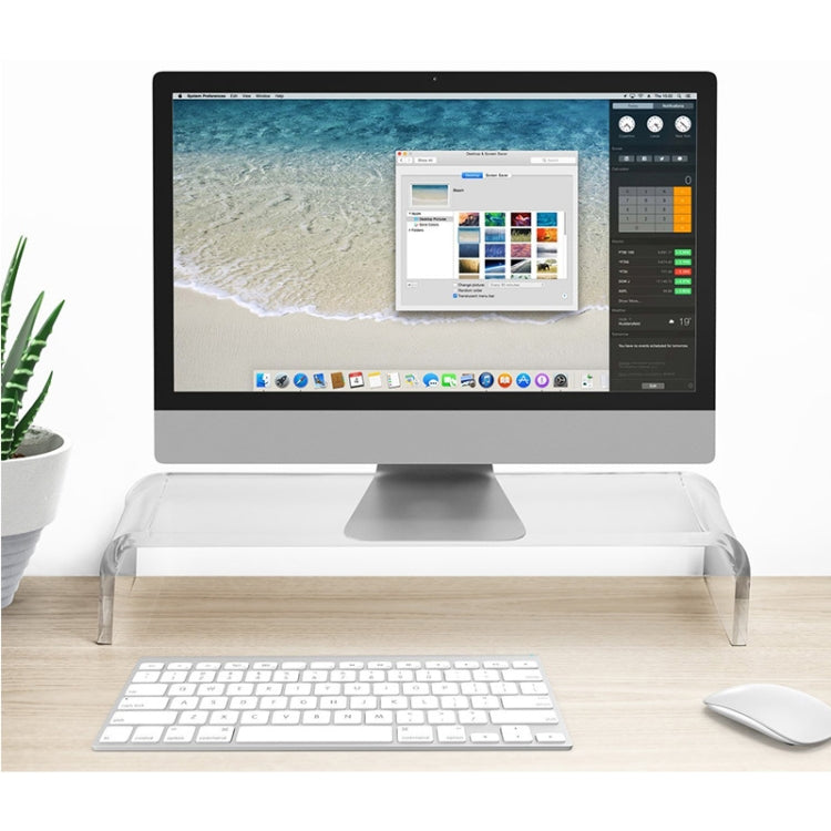 SYC0043 2 PCS Computer Monitor Desktop Increased Acrylic Base - Laptop Stand by buy2fix | Online Shopping UK | buy2fix