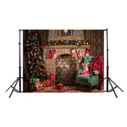 2.1m x 1.5m 3D Christmas Fireplace Studio Background Cloth - Other by buy2fix | Online Shopping UK | buy2fix