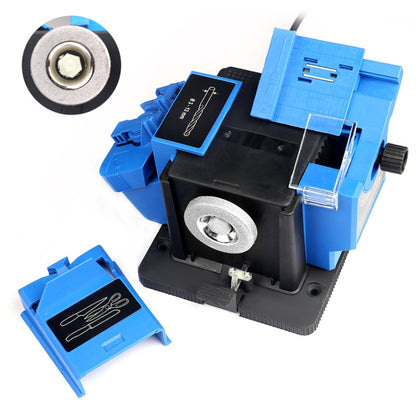 Electric Household Knife Sharpener Scissors Fruit Knife Drill Bit Sharpener(Blue US Plug) by buy2fix