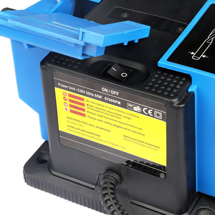 Electric Household Knife Sharpener Scissors Fruit Knife Drill Bit Sharpener(Blue EU Plug) by buy2fix