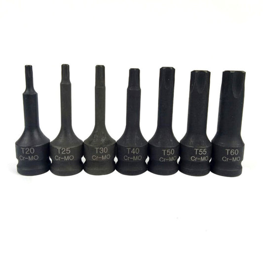 7 PCS / Set 3/8 Inch Pneumatic Pressure Batch Socket Set Tool, Specification: 7093 T Type - Hand Tool Sets by buy2fix | Online Shopping UK | buy2fix