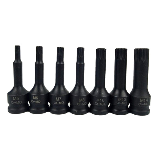 7 PCS / Set 3/8 Inch Pneumatic Pressure Batch Socket Set Tool, Specification: 7092 M Type - Hand Tool Sets by buy2fix | Online Shopping UK | buy2fix