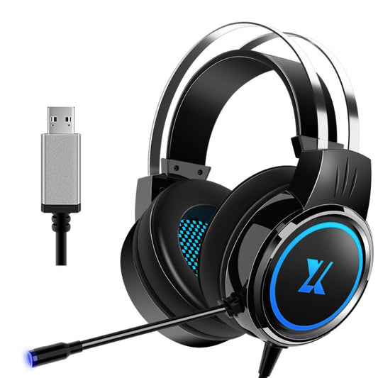 Heir Audio Head-Mounted Gaming Wired Headset With Microphone, Colour: X8 7.1 Sound Upgrade (Black) by Heir Audio