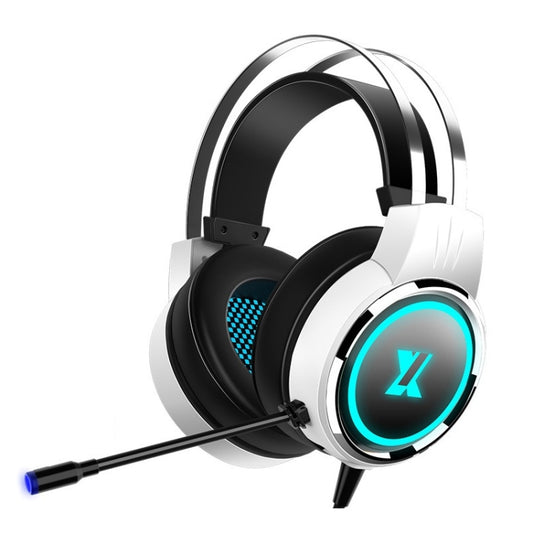 Heir Audio Head-Mounted Gaming Wired Headset With Microphone, Colour: X8 Double Hole Upgrade (Stars White) by Heir Audio