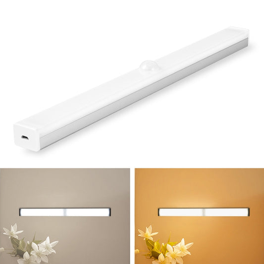 LED Human Body Induction Lamp Long Strip Charging Cabinet Lamp Strip, Size: 21cm(Silver and Warm Light) - Sensor LED Lights by buy2fix | Online Shopping UK | buy2fix