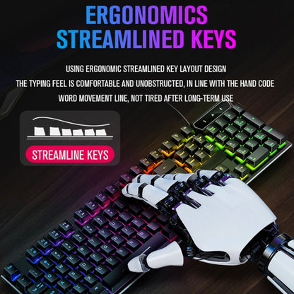 LD-126 4 in 1 Luminous Keyboard + Mouse + Earphone + Mouse Pad Set by buy2fix