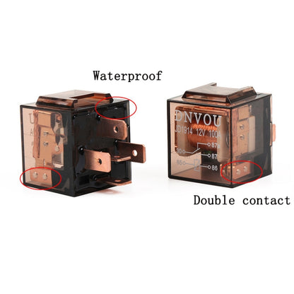 5 PCS 100A Automotive Relay With Indicator Light(24V 4 Plug 100A) - Relays by buy2fix | Online Shopping UK | buy2fix