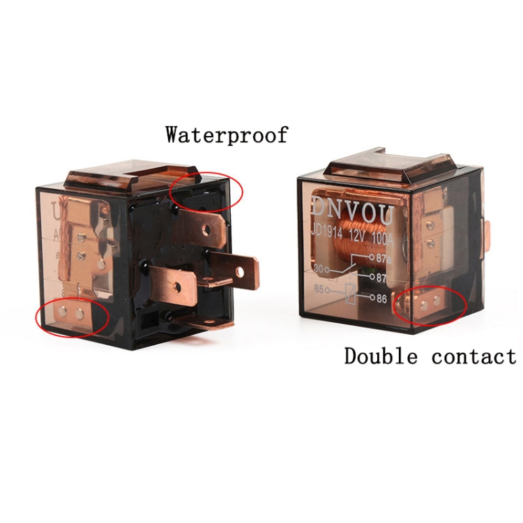5 PCS 100A Automotive Relay With Indicator Light(12V 4 Plug 100A) - Relays by buy2fix | Online Shopping UK | buy2fix