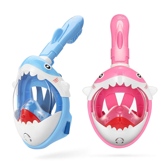Cartoon Kids Full Dry Diving Mask Swimming Anti-Fog Snorkeling Mask, Size: XS(Shark Pink) - Diving Mask by buy2fix | Online Shopping UK | buy2fix