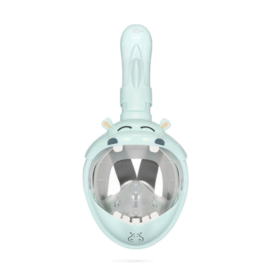 Cartoon Kids Full Dry Diving Mask Swimming Anti-Fog Snorkeling Mask, Size: XS(Hippo)