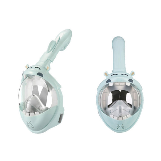 Cartoon Kids Full Dry Diving Mask Swimming Anti-Fog Snorkeling Mask, Size: XS(Hippo) - Diving Mask by buy2fix | Online Shopping UK | buy2fix
